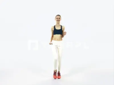 Beauty 03D Running Jogging Sports Woman Low-poly 3D model