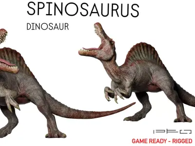 Spinosaurus dinosaur Low-poly 3D model