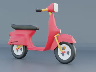 Toy Scoter Low-poly 3D model