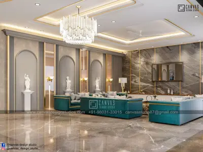 Classic Luxury Living Room High Quality Model 3D model