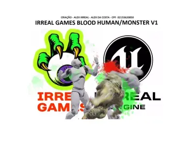 IRREAL GAMES BLOOD HUMAN  MONSTER V1 3D model