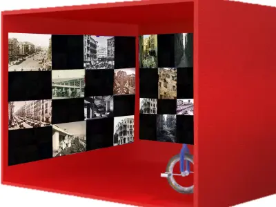 Unicycle 3d cube with photos Free 3D model