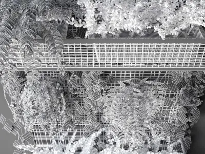 Wall Grid Plant Pot 7 3D model