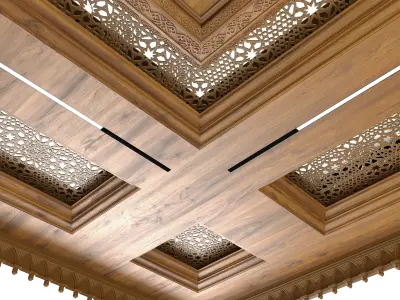 Wooden Ceiling In Oriental Style 5x5 3D model