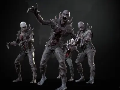 SuperZombie1  full pack 7 characters Low-poly 3D model