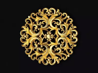 Central decor ornament for furniture 3D model 758