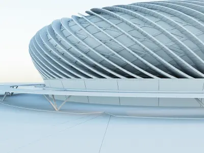Stadium09 soccer stadium with circular shape 3D model