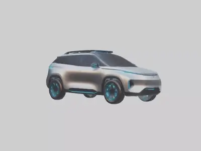 Futuristic Autonomous SUV model Low-poly 3D model