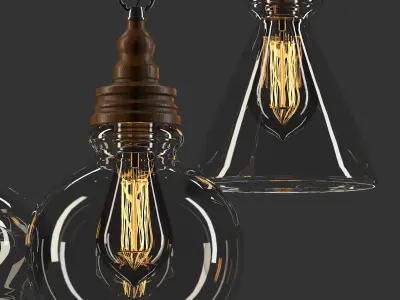 light-05 three glass pendant lights 3D model