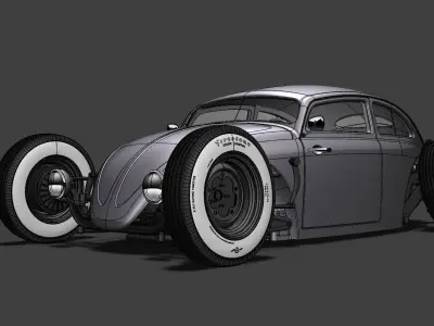 VW Beetle Volksrod hotrod body 3D model