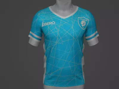 Zenit Football Jersey T-Shirt - Soccer Kit Low-poly 3D model