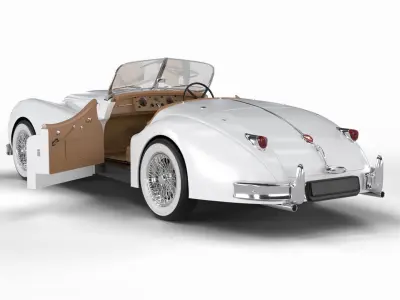Jaguar XK140 1954 HQ interior 3D model