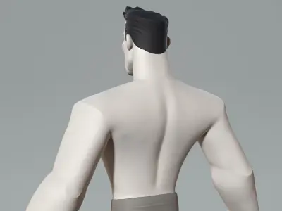 Cartoon male character base mesh Low-poly 3D model