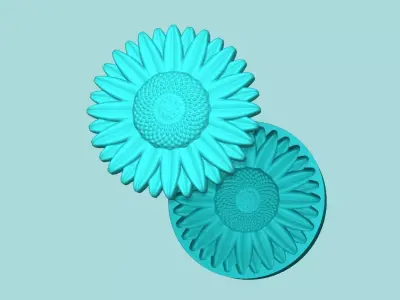 Sunflower 09 - Silicone Mold Maker - Template 3D print model