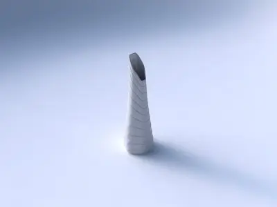 Vase top bent hexagon with smooth horizontal dents 2 3D print model