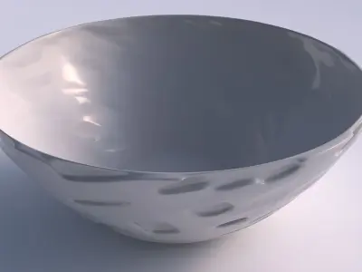 Bowl wide with cavities smooth 3D print model