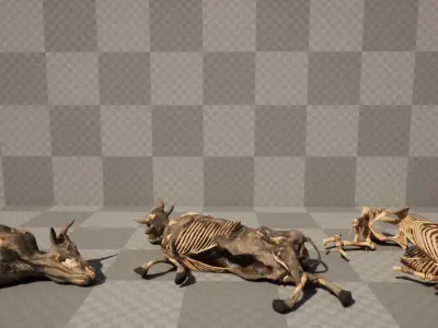 Dead Cow Low-poly 3D model