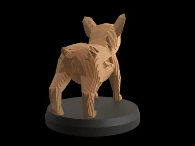 Parametric V Bulldog Puppy Low-poly 3D model