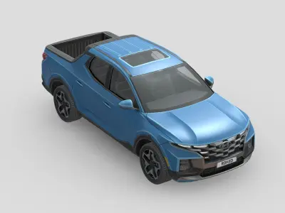 Hyundai Santa Cruz 2022 Low-poly 3D model