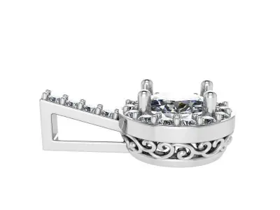 Oval Halo Pendant 1455 3D print model
