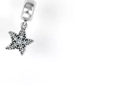 Starfish Charm with Gems 3D print model