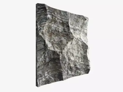 17-RockPanel piece of rock on wall 3D model