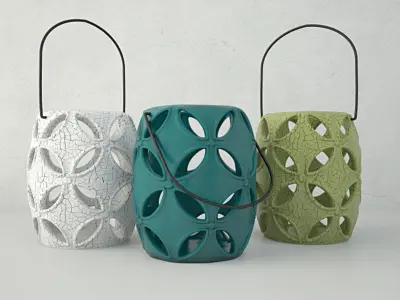 Lantern Candleholder Set 3D model