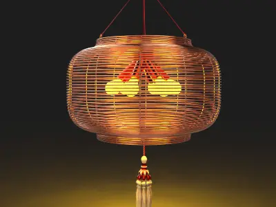 Chinese palace lantern  Low-poly 3D model purchase