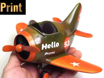 3D printed toy airplane 3D print model