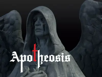 Angel and Devil Sculpture Low-poly 3D model