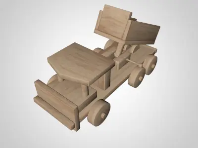 Wooden Toy Car 3D model