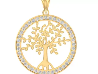 luxury diamond tree of life pendant 3083 3D print model