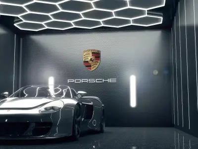 Car studio interior - render lighting storage 3D model