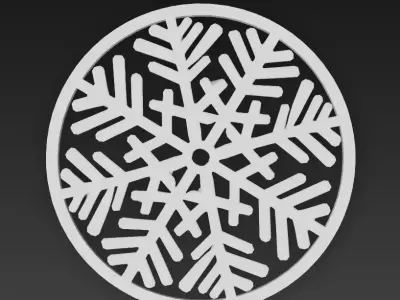 snowflake coaster 3D print model