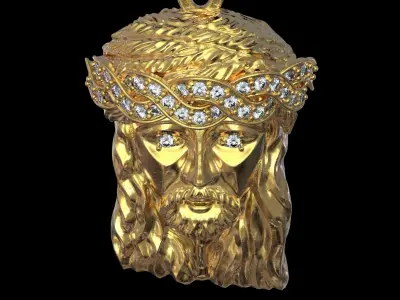 JESUS CHRIST HEAD PENDANT NECKLACE 3D print model