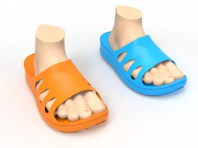 Slippers shoes 3D model