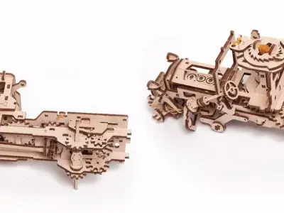 3D Wooden Vintage Truck Mechanical Puzzle Model 3D model