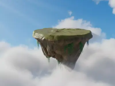 Fantasy Floating Island Free 3D model