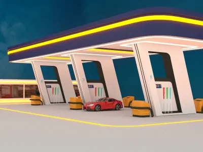 Gas Station 3D model