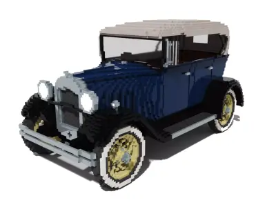 Voxel art Ford A 3D model