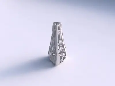Vase puffy tipped triangle with organic lattice 2 3D print model