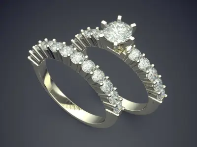 Two Luxury Ring Combo With Diamonds CAd 3678 3D print model