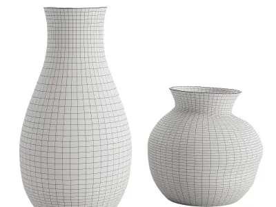 Set 2 Decorative Vase 3D model