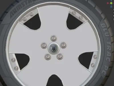 Asanti AF111 Wheel Rim Low-poly 3D model