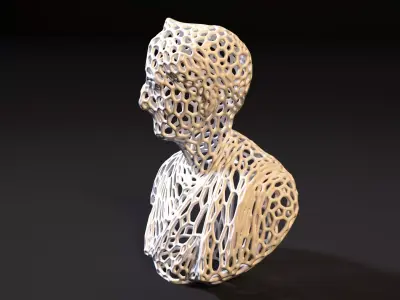 Bust of a priest Voronoi 3D print model