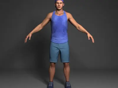 Casual Sporty Man Rigged Low-poly 3D model