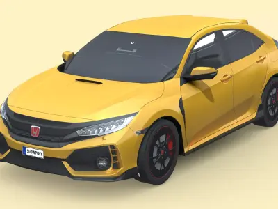 Honda Civic Type R 2018 Low-poly 3D model