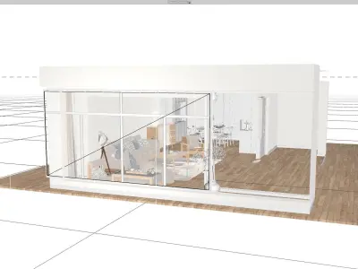 Living Room Interior Scene for Cinema 4D and Redshift Render  3D model