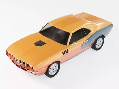 Plymouth Barracuda 1971 Low-poly 3D model