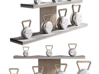 GYM RACK WITH SPORTS EQUIPMENT NO1 A 3D model